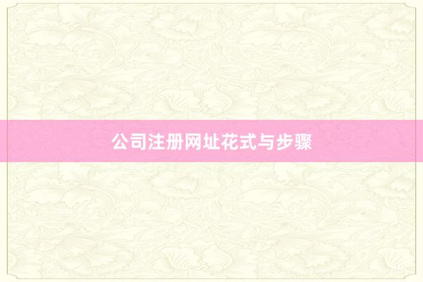 公司注册网址花式与步骤