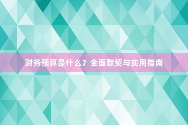 财务预算是什么？全面默契与实用指南